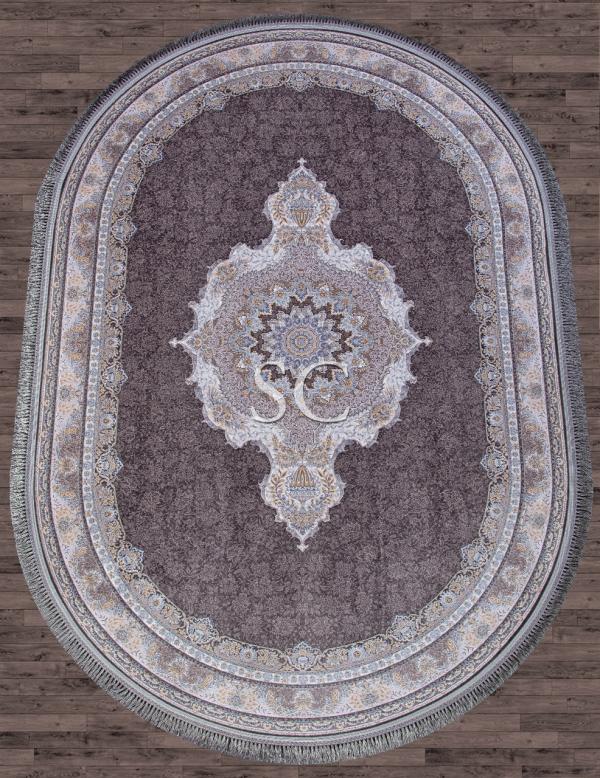 Ковер Иранский Farsi 1200 G252 dark grey овал